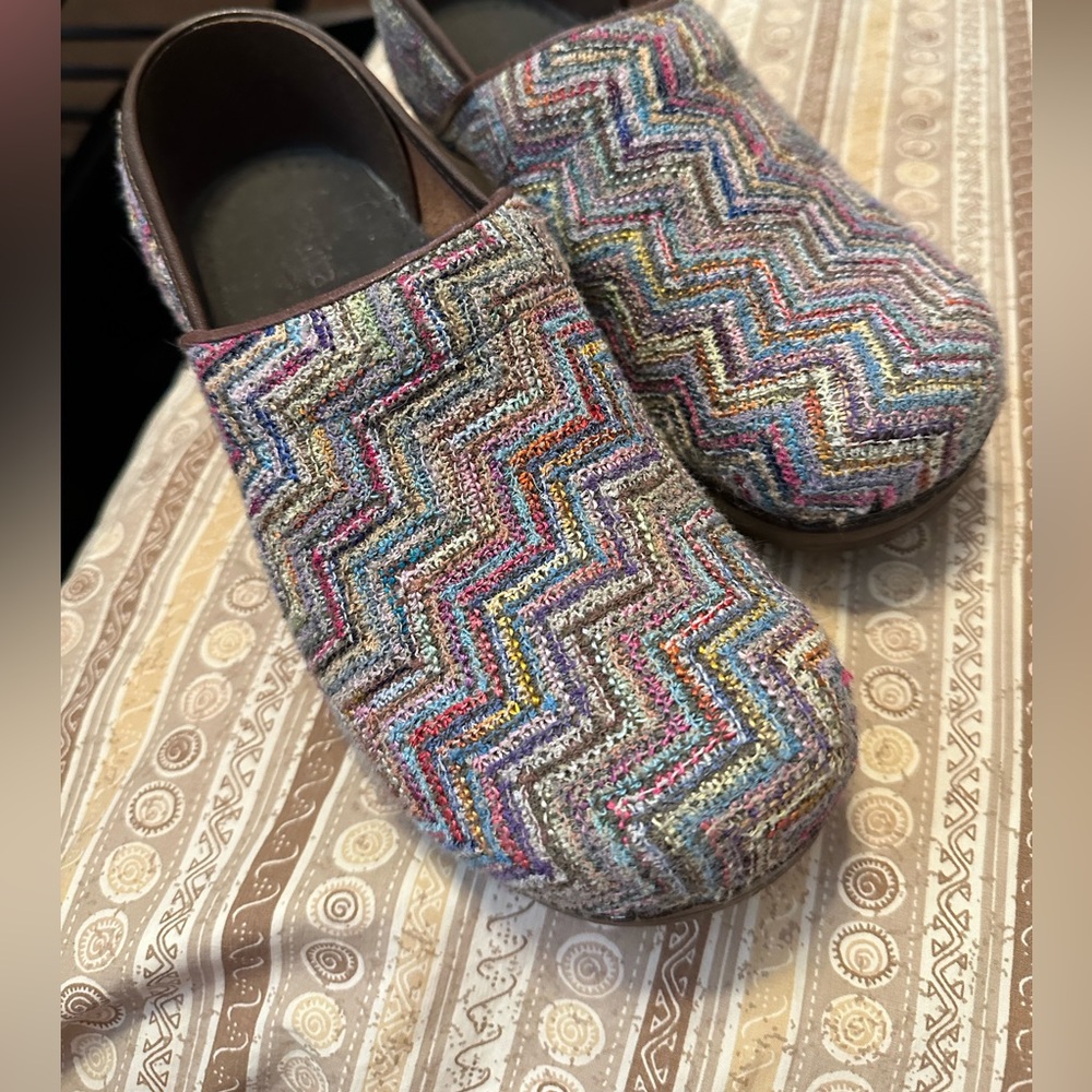 Sanita Multicolor Chevron Knit Slip-On Clogs